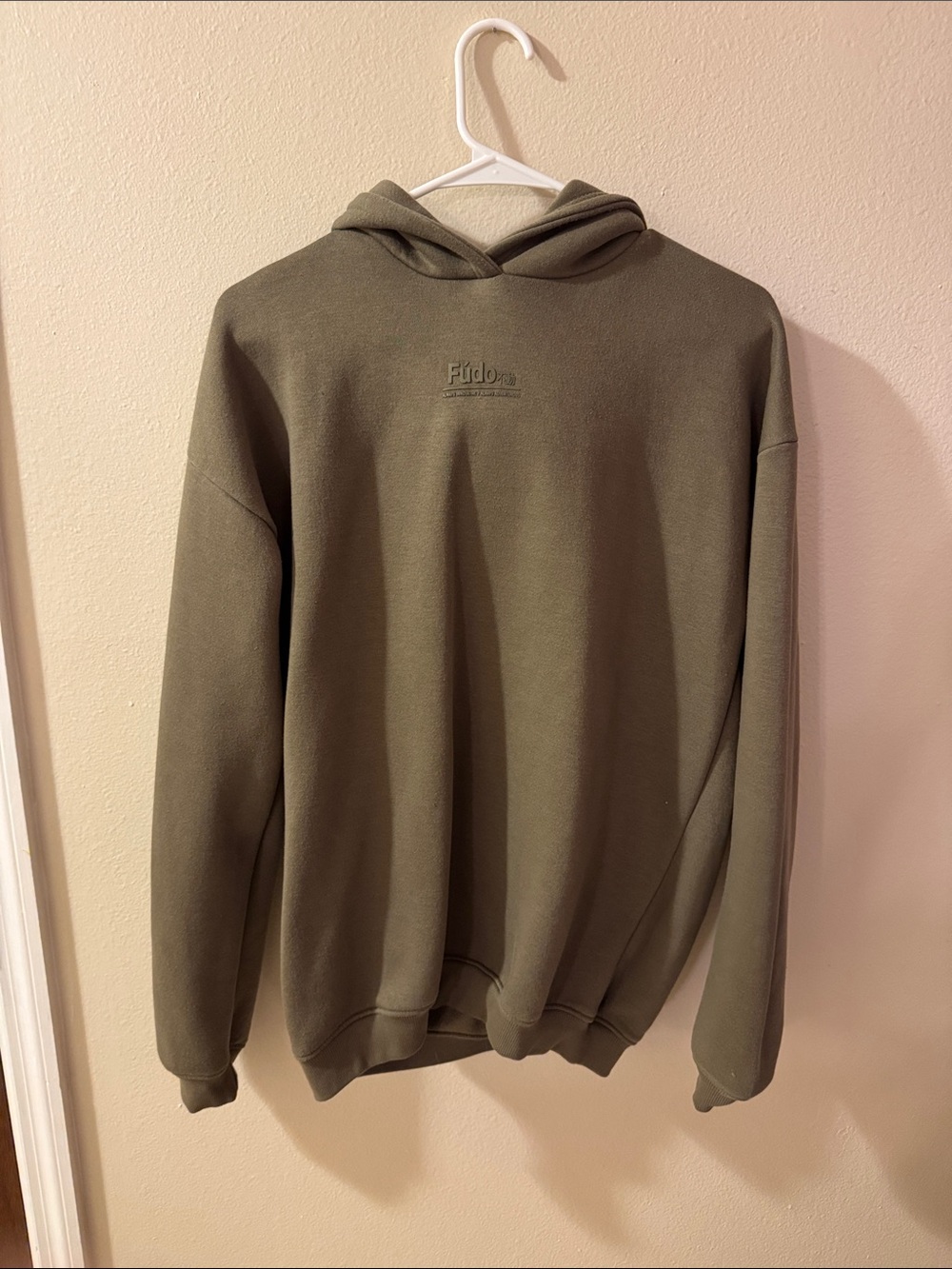 Men's Olive Green Pullover Hoodie with Subtle Logo